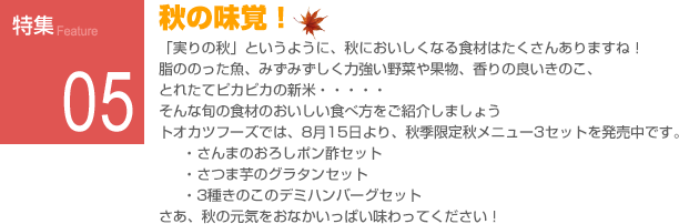 特集05：秋の味覚！