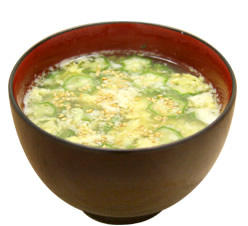 オクラと卵の中華スープ